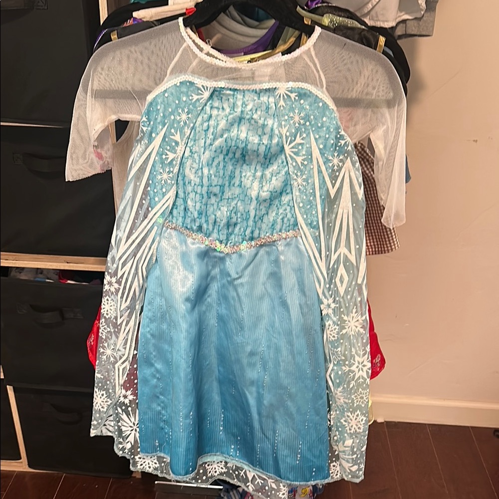 Disney Frozen girls Blue and White Elsa Snow Queen princess dress Costume 4-6T